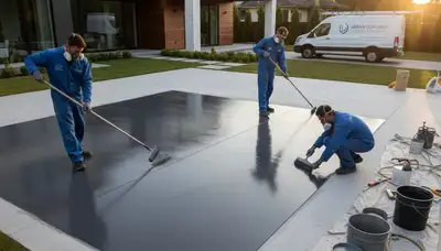Professional concrete staining on patio floor in Cape Coral, FL by local house-painting experts