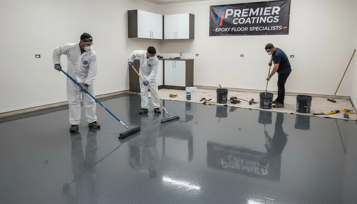 Professional epoxy garage floor coating in Cape Coral FL for durable, glossy, long-lasting finish