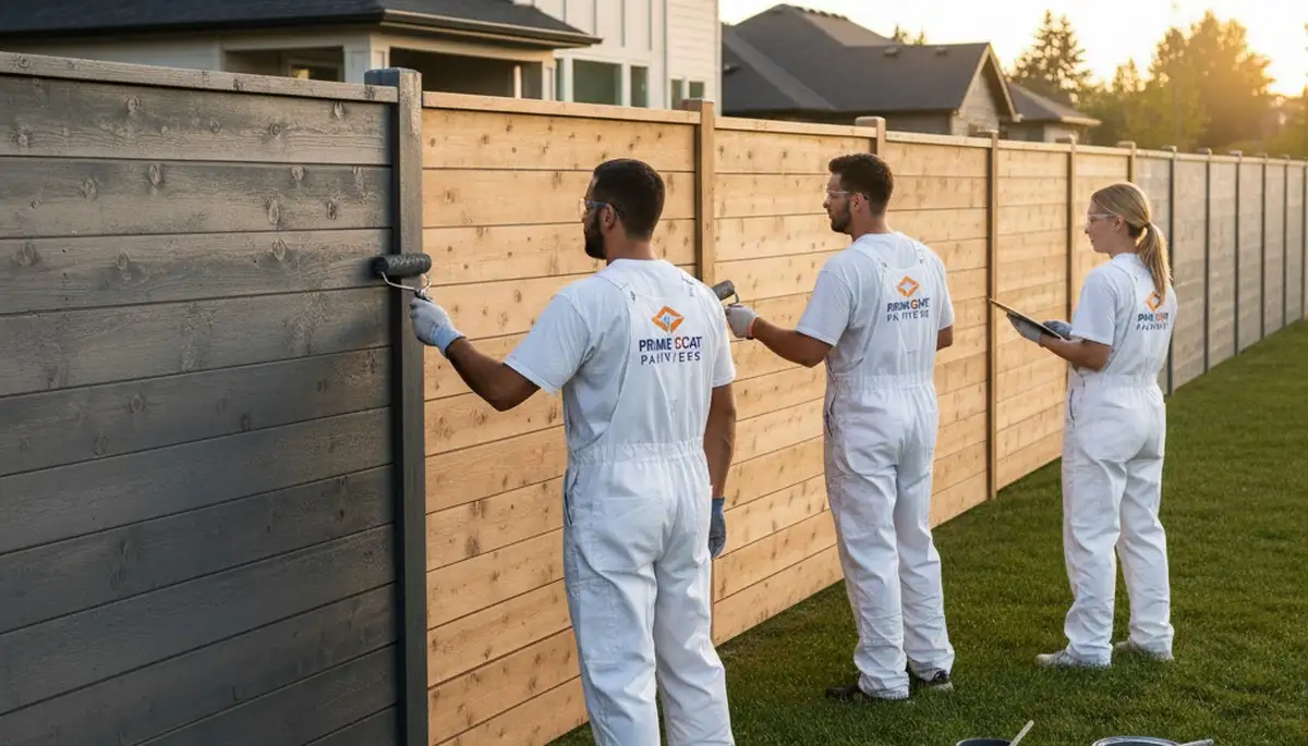 Professional fence painting in Cape Coral FL protecting wood from sun and salt air by local painters