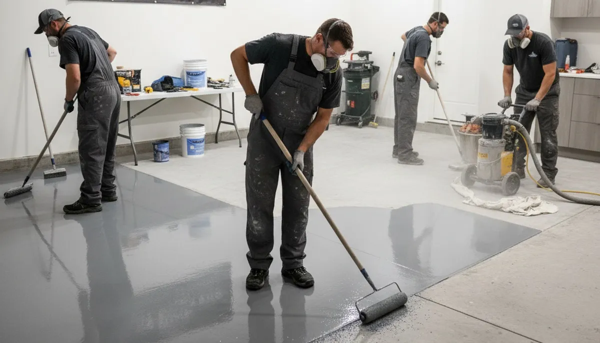 Professional epoxy garage floor coating in Cape Coral FL by expert house painters