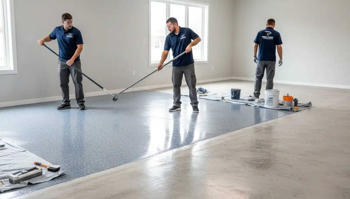 Professional epoxy garage floor coating in Cape Coral FL by expert house painters