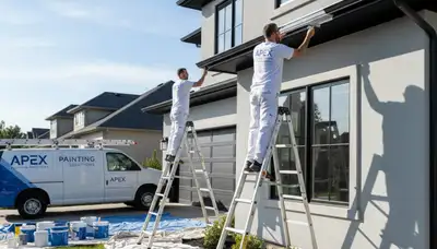 Professional gutter painting on Cape Coral FL home exterior for durable, weather-resistant finish