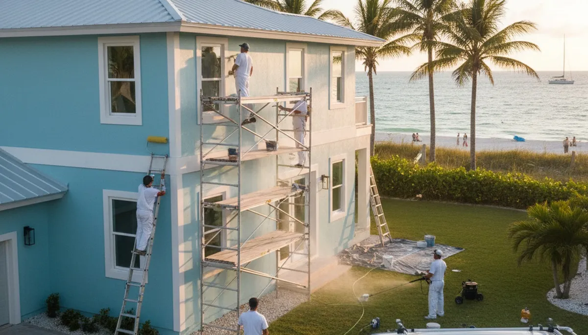 Cape Coral, FL house painting contractor providing professional interior and exterior painting services