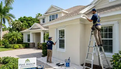 Professional house painters transforming home exterior in Cape Coral FL