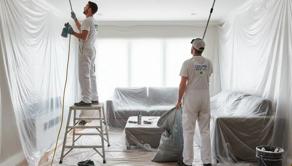 Popcorn ceiling removal specialists smoothing ceilings in Cape Coral, FL home interior