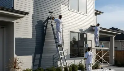 Professional siding painting on a Cape Coral FL home exterior with durable coastal paint finish