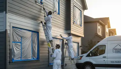 Professional siding painting on coastal home in Cape Coral, FL by expert exterior painters