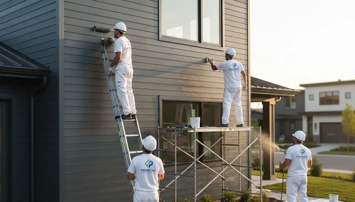 Professional siding painting on a coastal home in Cape Coral, FL by expert exterior painters